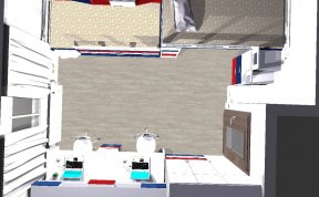 pohled shora při variantě pokoje pro dva kluky