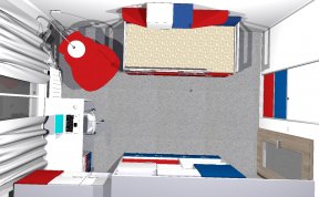 pohled shora - dívčí pokoj