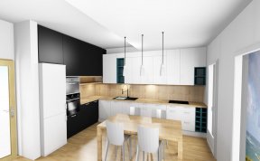 Návrh kuchyně s obývákem na Praze 9