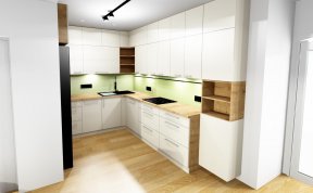 Návrh kuchyně s obývákem v projektu Zelená Libuš