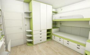 Návrh dětského pokoje pro dva kluky Vendu a Kubu