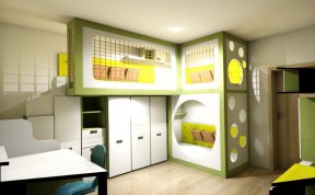 Návrh atypického dětského pokoje pro dvě/tři děti