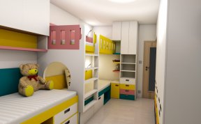 Návrh dětského pokoje pro Petrušku, Kačku a Zdeněčka