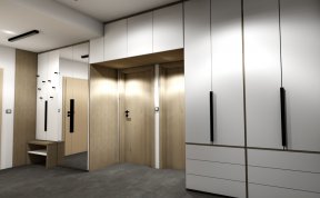 Návrh a realizace palandy, předsíně a koupelny v Dolních Měcholupech