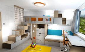 Návrh dětského pokoje pro Lindu a Adámka z Prahy 4 - Lhotky