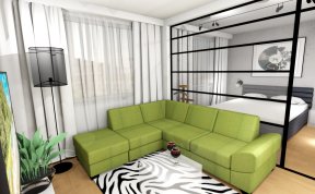 Návrh malého bytu - 39 m2 na Černém mostě