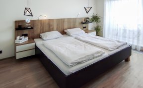 Návrh ložnice s šatnou v projektu Zahrady Bohdalec