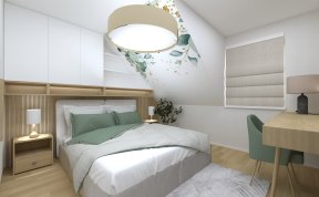 Návrh útulné ložnice se šikminou v rodinném domě u Kladna